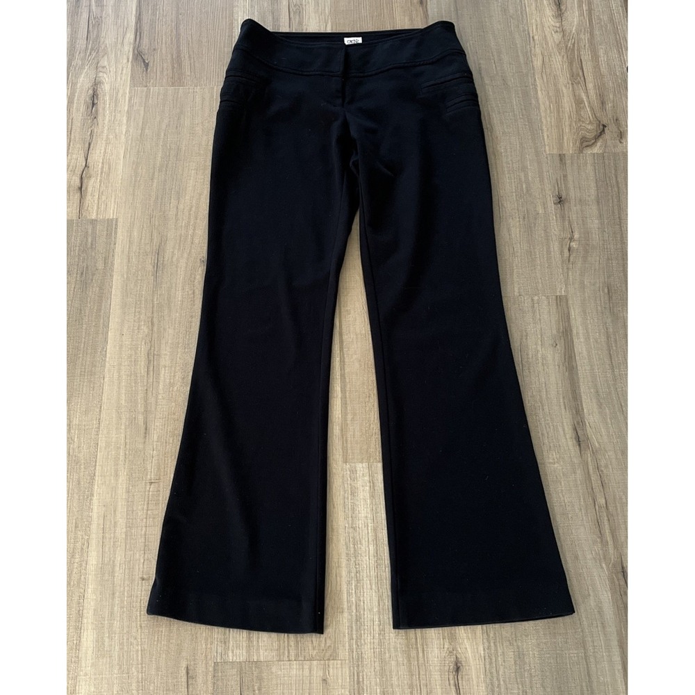 Cache Women's 8 Classic Black Casual Dress Pants Heavyweight Stretch Flare Y2K